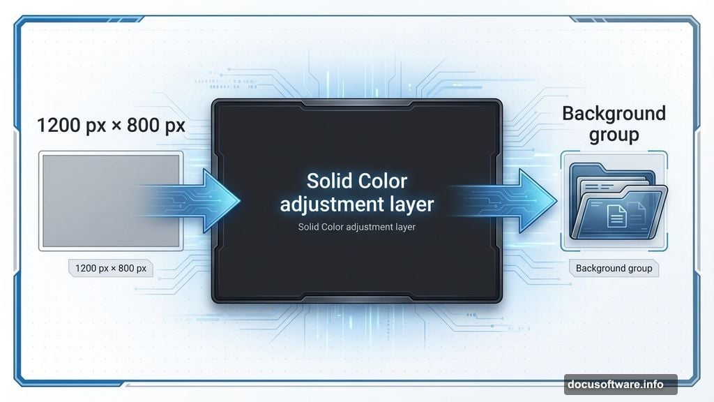 Set up canvas with Solid Color adjustment layer and Background group
