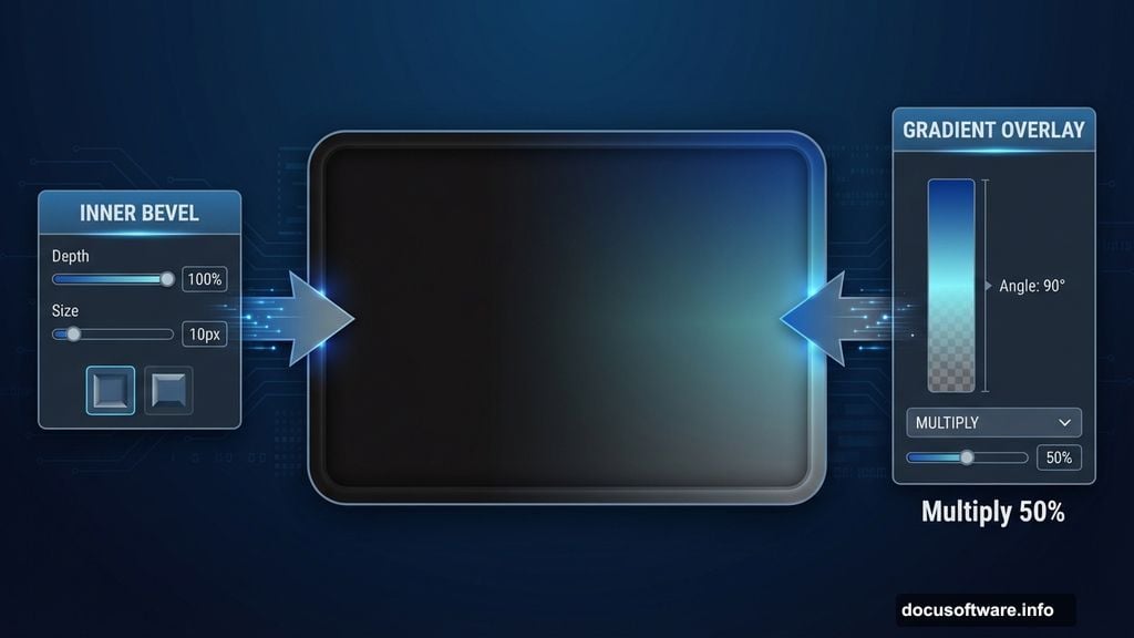 Rounded rectangle with Bevel and Emboss and Gradient Overlay layer styles