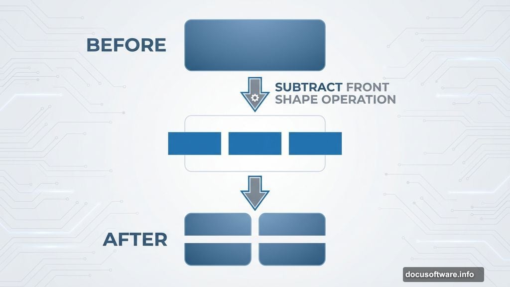 Subtract Front Shape blend mode carves signature horizontal split line