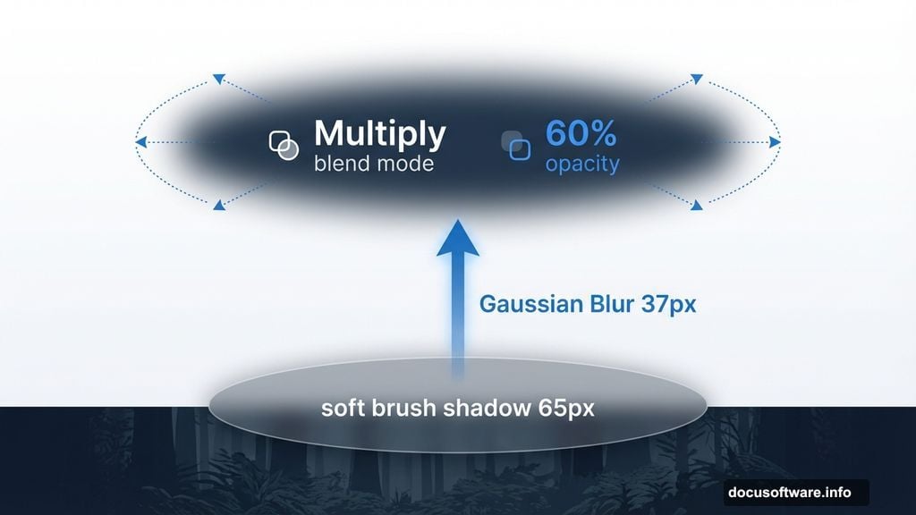 Create shadow foundation before adding subject with proper blending modes