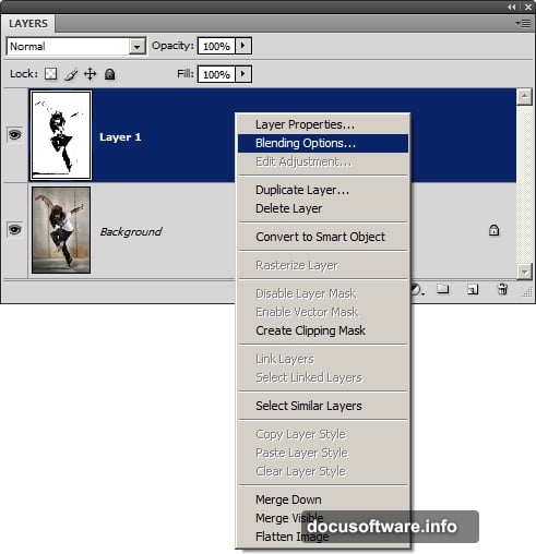 Alt-drag white triangle to create smooth transition between visible areas