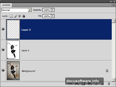 Two layer technique uses blending options instead of adjustment layers