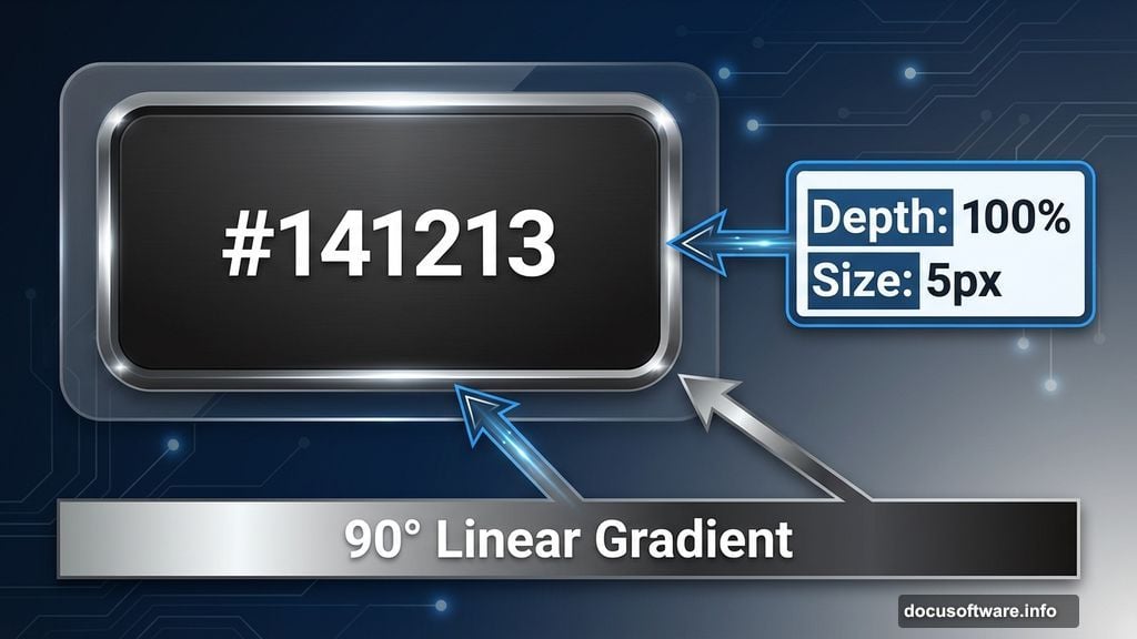 Layer Style with Bevel and Emboss creating metallic base depth