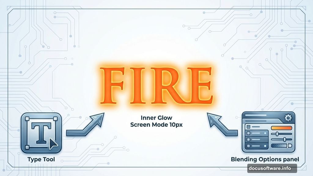 Creating fiery text effect with TrajanPro font and Inner Glow blending