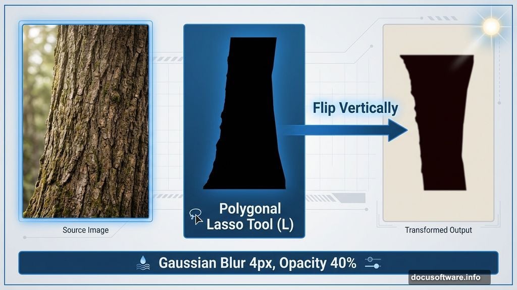 Build realistic tree shadows with Polygonal Lasso and Gaussian Blur