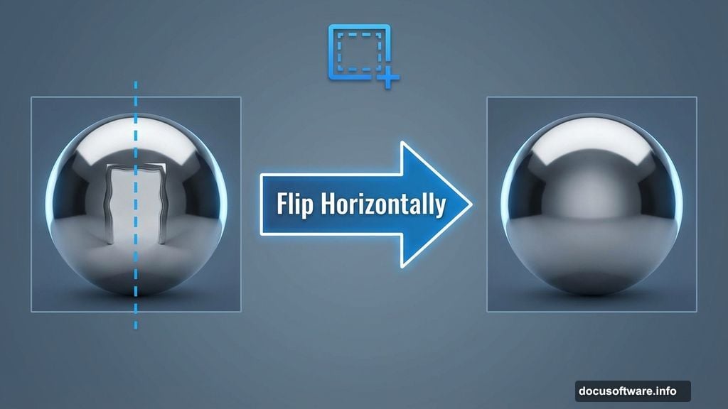 Mirror the good half to create perfect chrome sphere symmetry