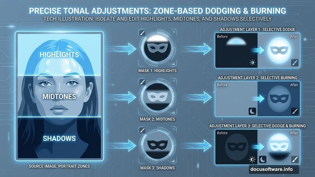 Luminosity masks target specific tonal ranges without affecting others