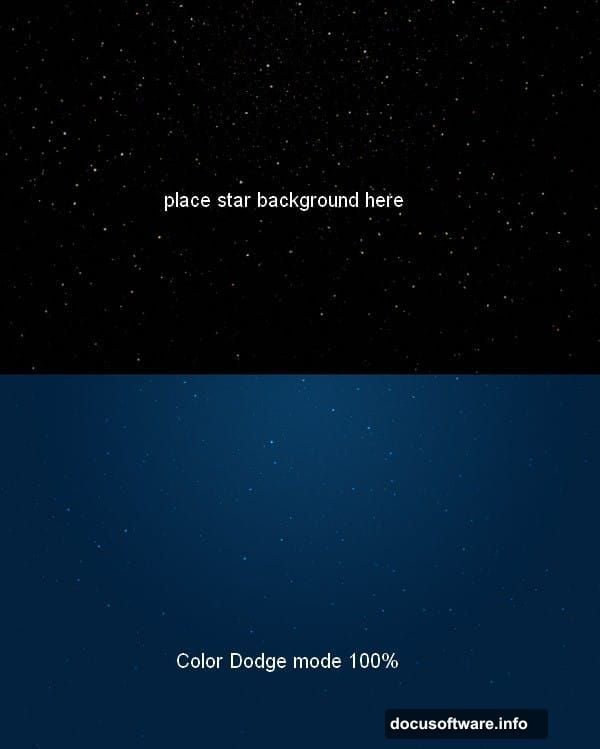 Screen blend mode and layer mask create natural aurora glow