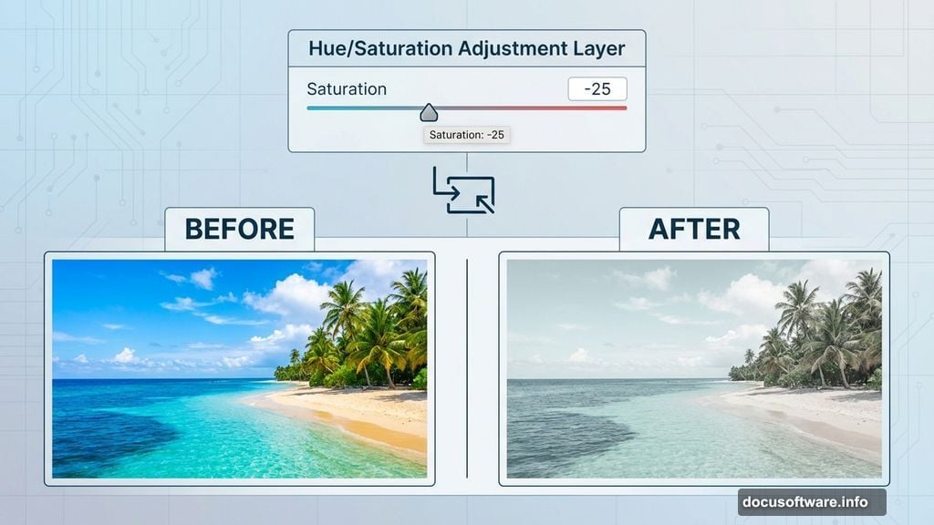 Hue/Saturation adjustment layer with clipping mask for color correction