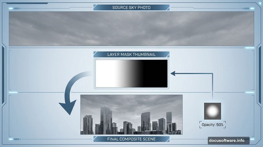 Apply layer mask and paint with soft black brush