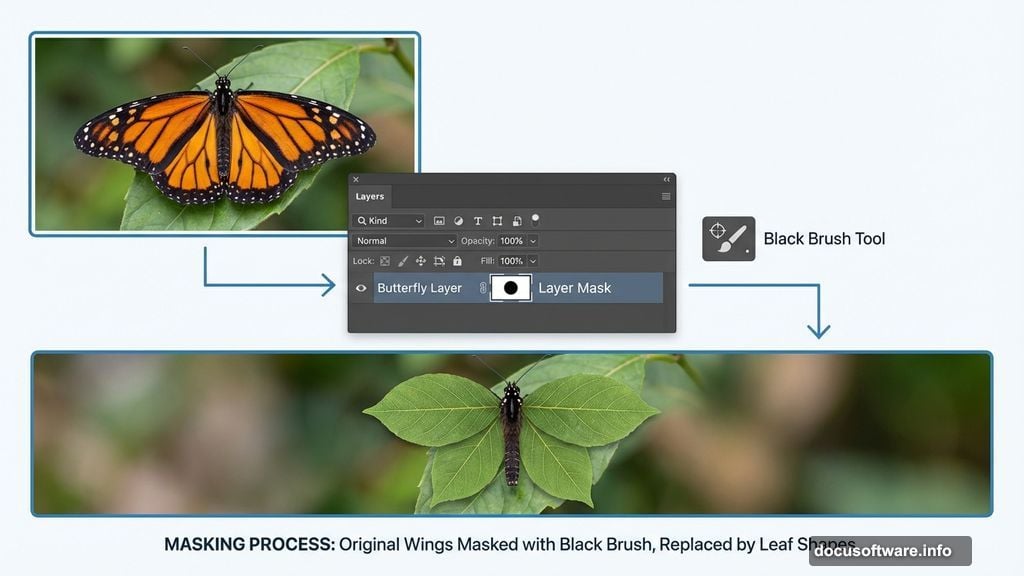 Remove butterfly wings and replace with magical leaf wings