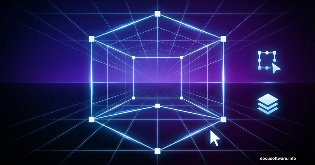 Photoshop perspective grid transforming flat rectangle into 3D room