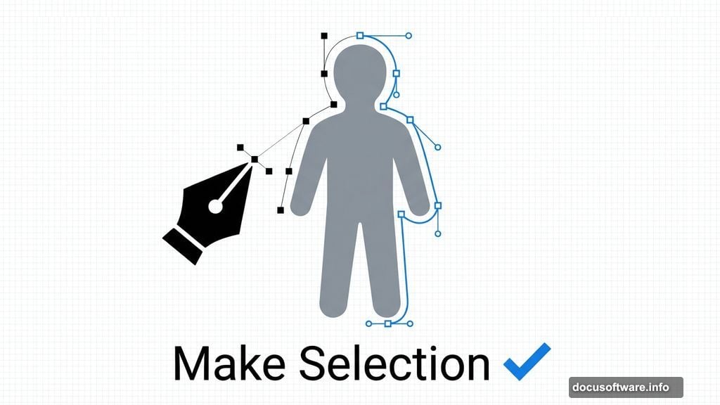 Pen Tool creates cleanest selections with anchor points and curved paths