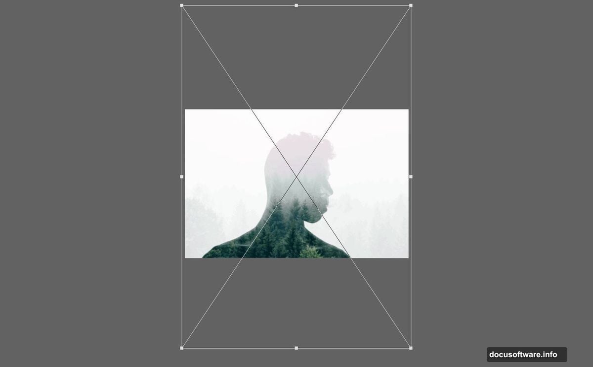 Curves adjustment adds professional color grading to double exposure effect
