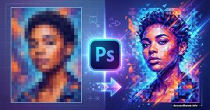 Photo transforming from square pixels to triangle mosaic in Photoshop