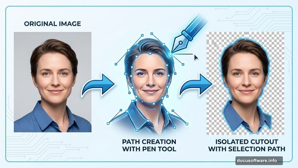 Create perfect head selection using Pen tool for precise masking