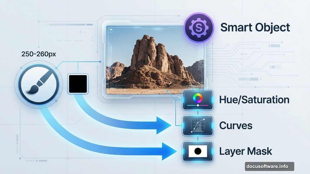 Adjustment layers with Clipping Mask for color correction and masking