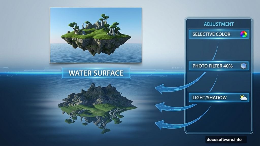 Realistic water reflections separate amateur edits from professional work