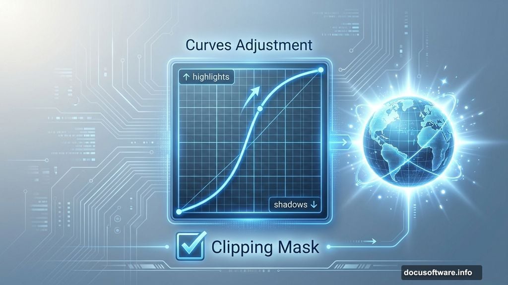 Curves adjustment with S-curve brightening Earth layer midtones
