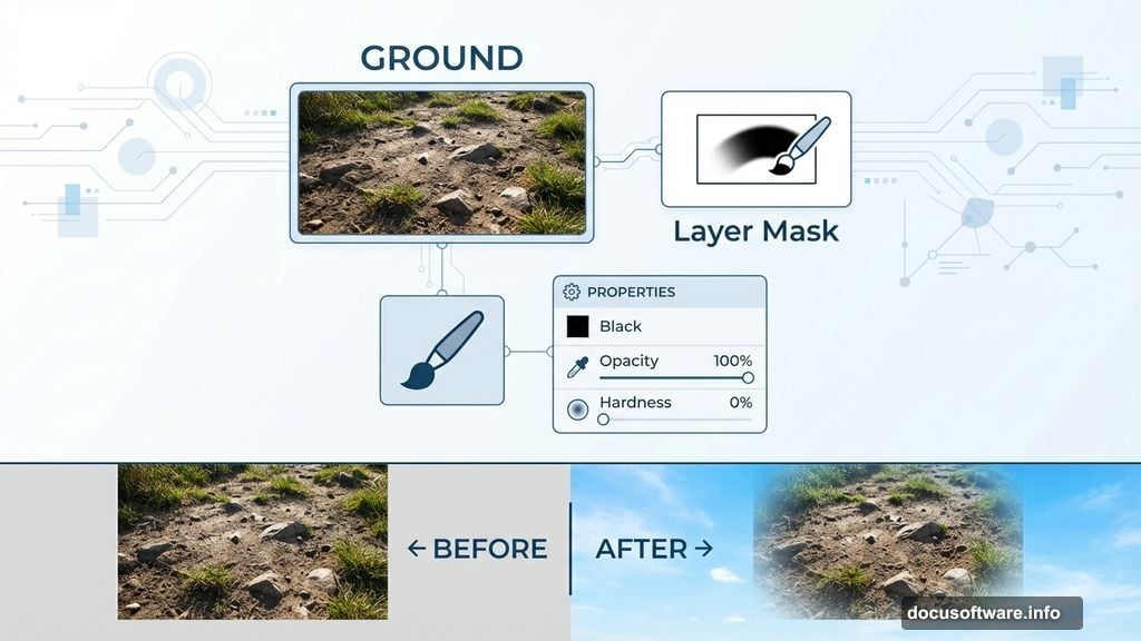 Layer masks allow non-destructive editing for seamless blending