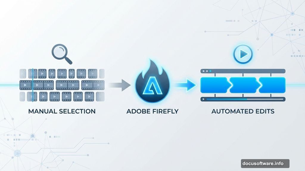 Modern minimalist illustration 1 for: Adobe Firefly Just Killed the Most Boring Part of Video Editing