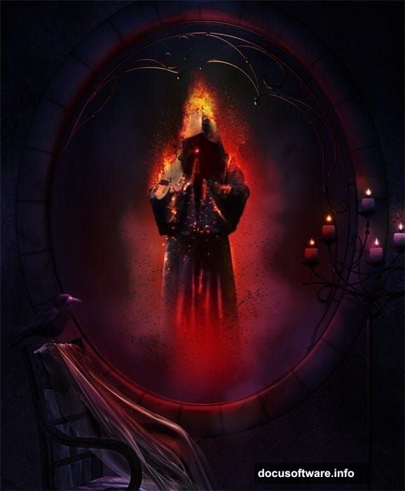 Dark atmospheric canvas gradient from navy-black to purple-grey base