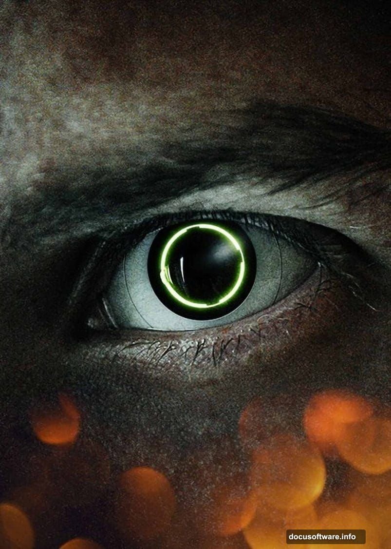 Spot Healing Brush removes red veins from eye whites