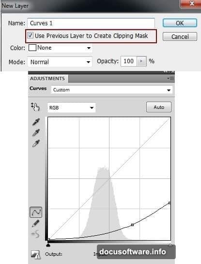 Clipping Mask Curves and Levels layers matching model to underground lighting