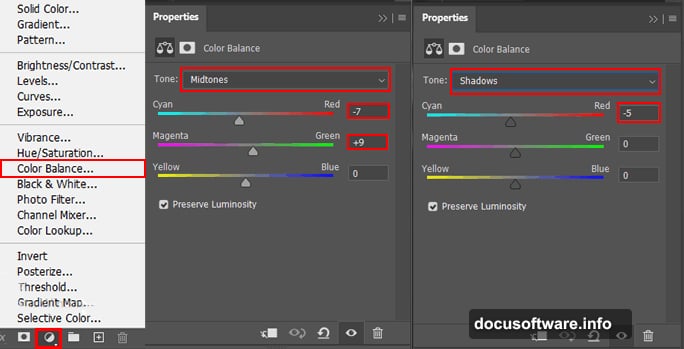 Camera Raw filter applies final color grade to surreal mushroom forest scene