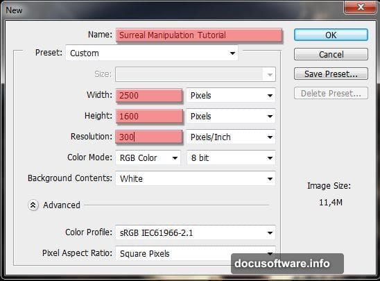 Place sky cloud and field stock images into Photoshop layer stack