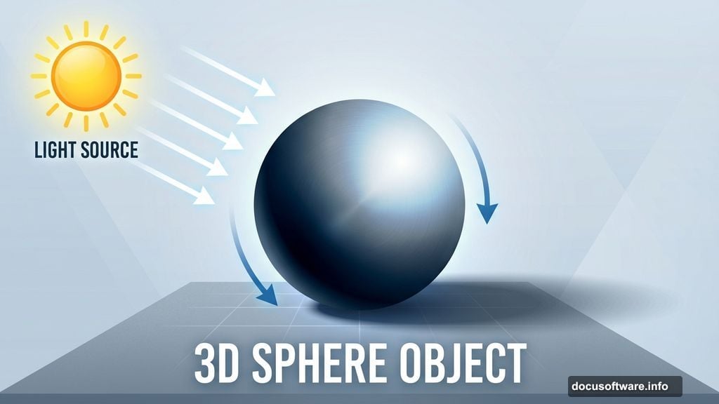 Light source determines shadows highlights and creates realistic depth