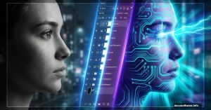 Cyborg portrait with neon effects and Photoshop layers tutorial