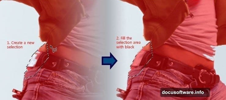 Magic Wand tool isolating dancer stock image from white background