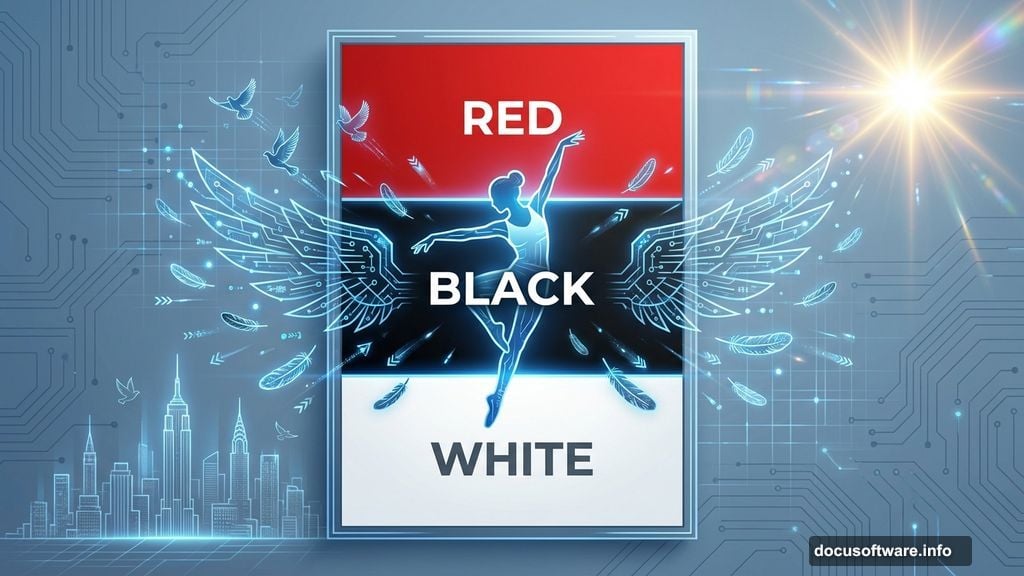 Street dance poster with wings, birds, lens flare, red black white