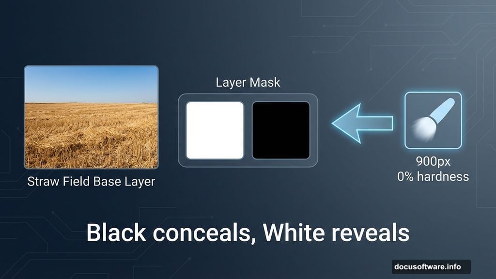 Layer masking technique hides parts without permanently deleting pixels