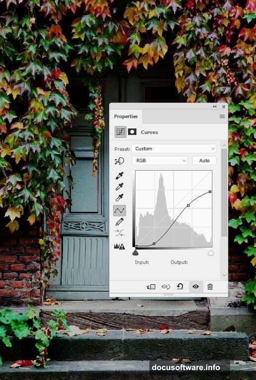 Move Tool drags door image onto white canvas base layer