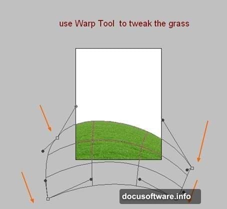Layering sky image beneath hill creates depth in composition