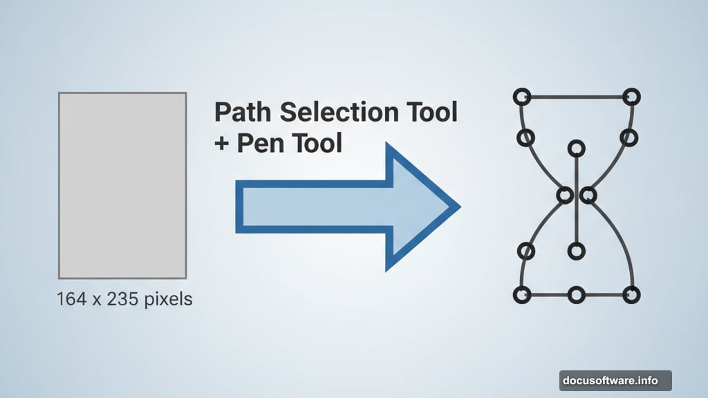 Building hourglass from basic rectangle using Photoshop path anchor points