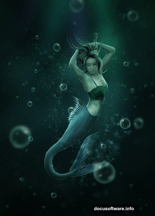 Build underwater foundation with deep teal solid color adjustment layer