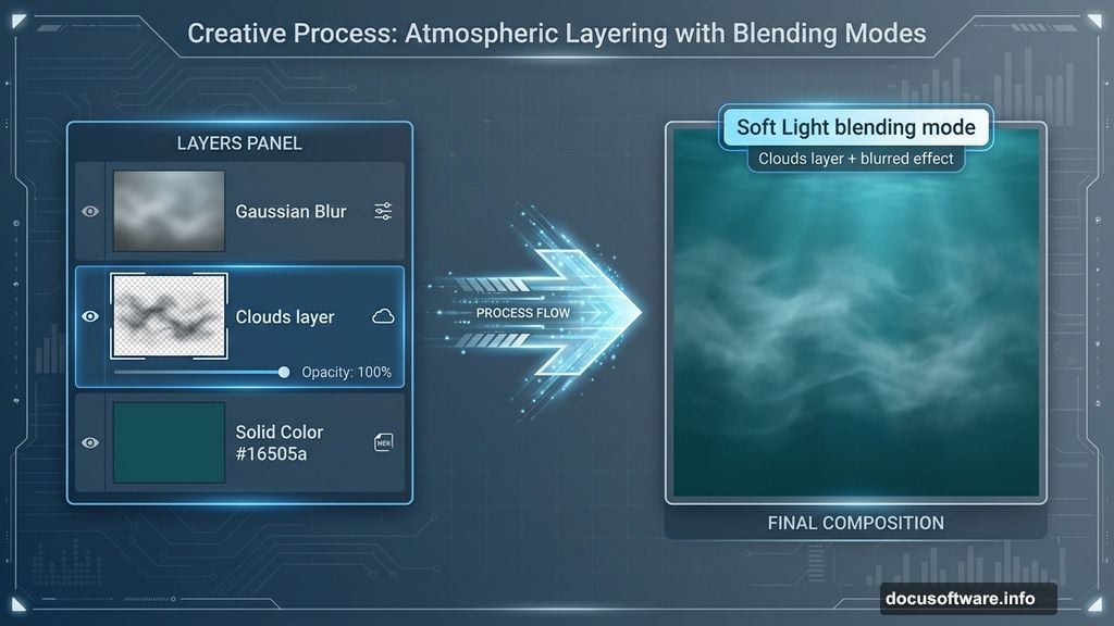 Build underwater foundation using color layers and cloud texture
