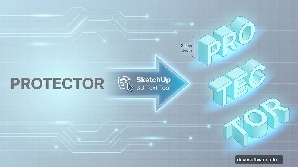 Building dimensional letters in SketchUp with extrusion and rotation