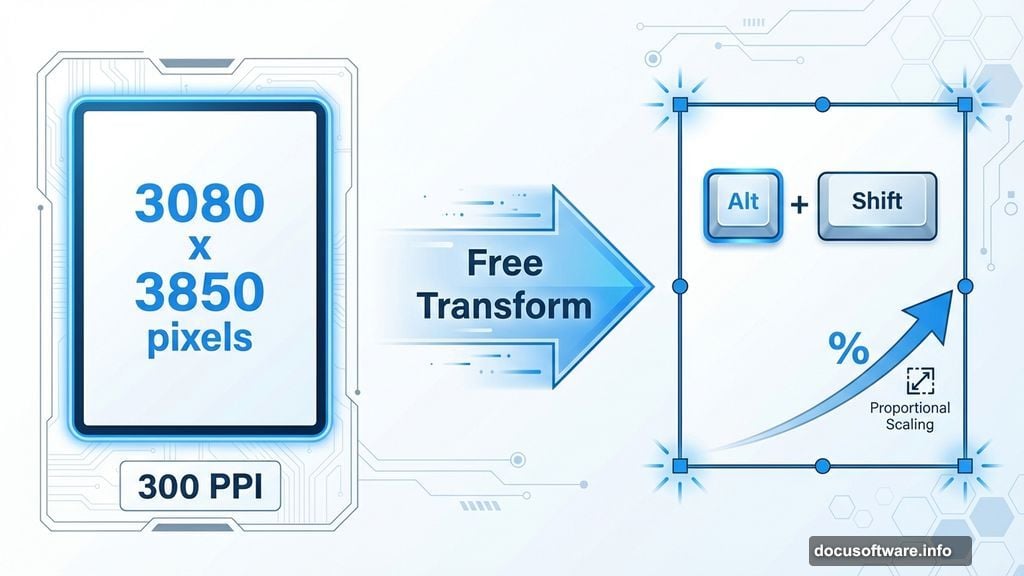 Canvas setup with Free Transform for proportional image scaling