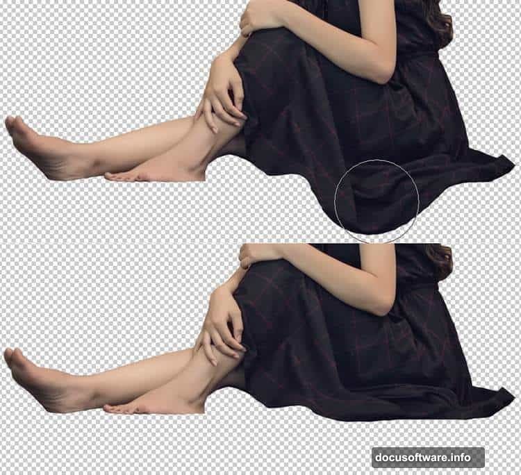 Fix dress perspective using Photoshop Liquify Forward Warp tool