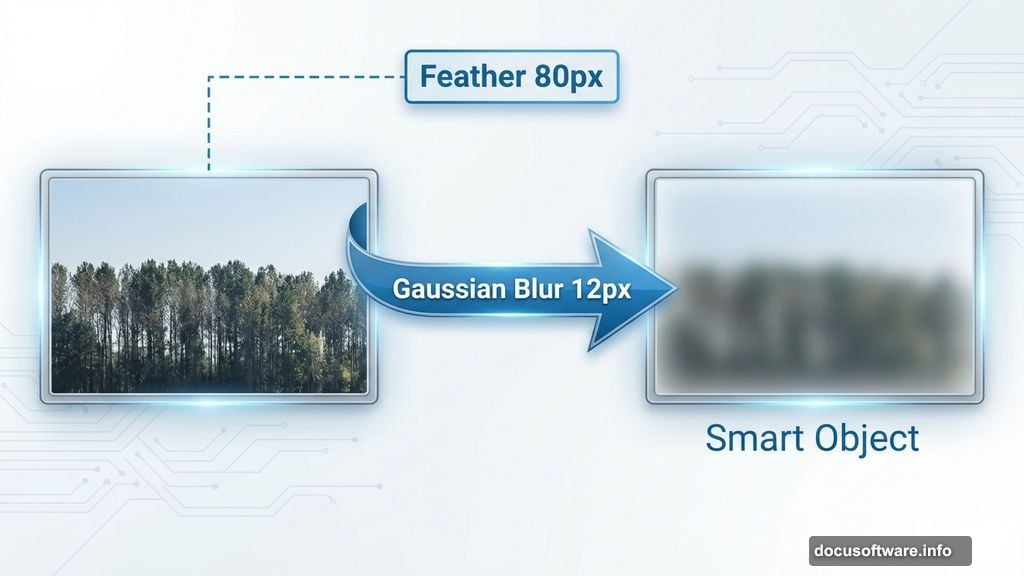 Creating atmospheric depth with Gaussian Blur and feathered selections