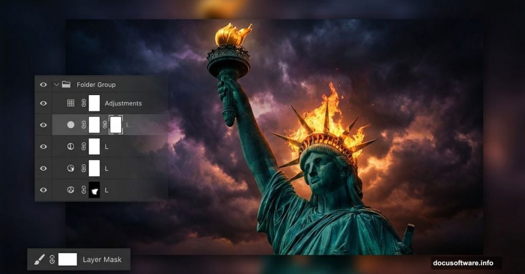 Statue of Liberty with flames Photoshop tutorial cover image