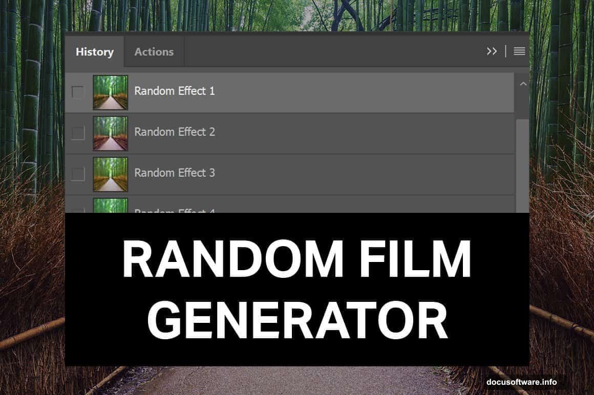 Random Film Generator creates five unique film effects per session