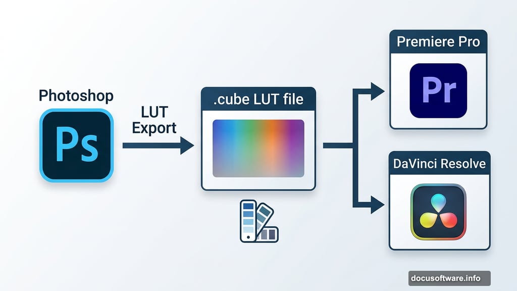 LUT export from Photoshop enables cross-app use in Premiere Pro and DaVinci Resolve