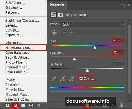 Adjust color balance with Hue Saturation for mood and atmosphere