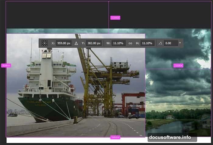 Urban background blended using layer masks and soft brushes