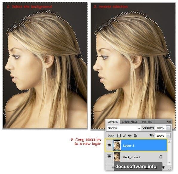 Find Edges filter creates white sketch guide lines on black background